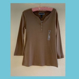 Karen Scott | 3/4 Sleeve | Brown | BNWT | XS